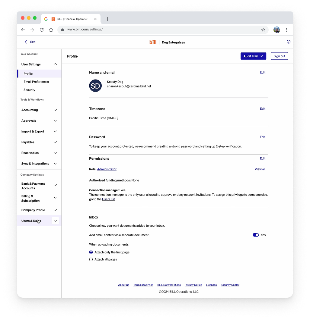New Settings workspace screenshot