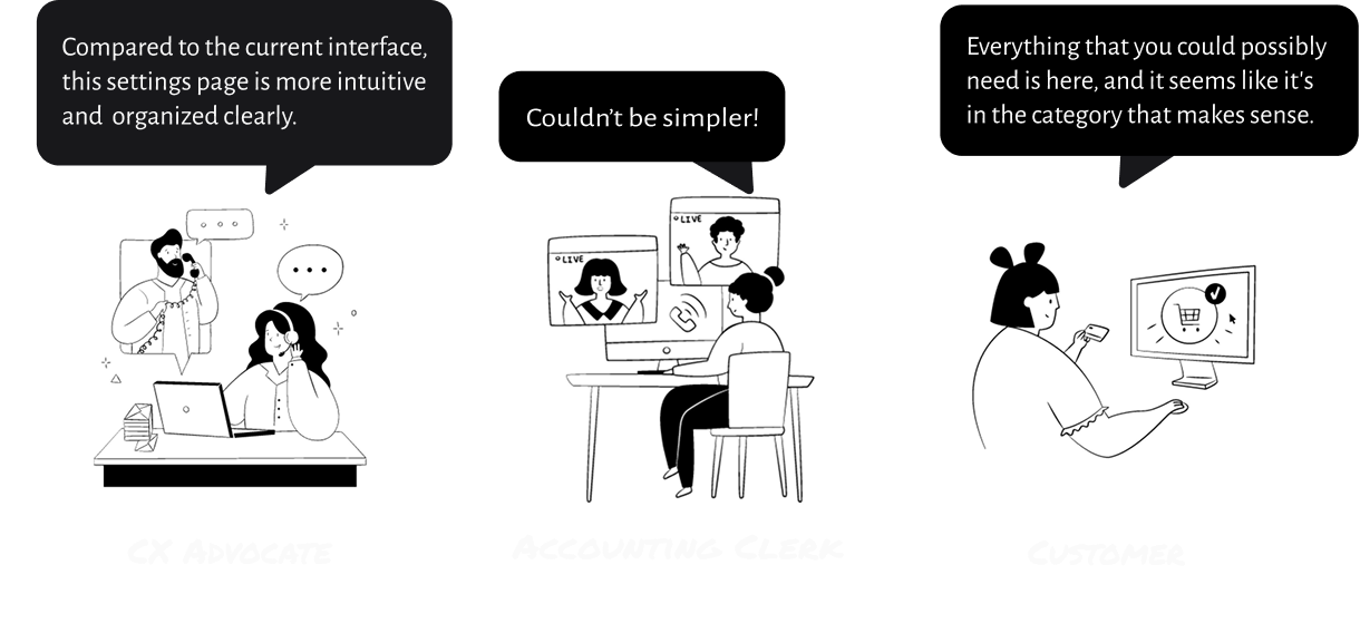 Illustration of satisfied customers and their quotes